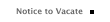 Notice to Vacate